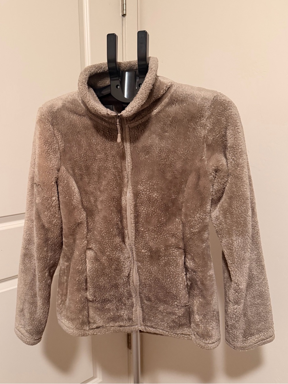 32 Degrees Plush Faux-Sherpa Zip Jacket - Taupe